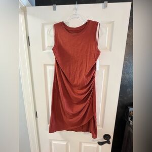 NWT Nine West Asymmetrical Sleeveless Rust Dress